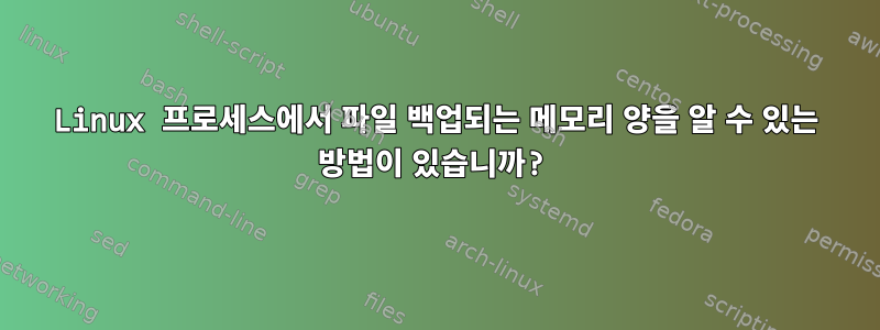 Linux 프로세스에서 파일 백업되는 메모리 양을 알 수 있는 방법이 있습니까?