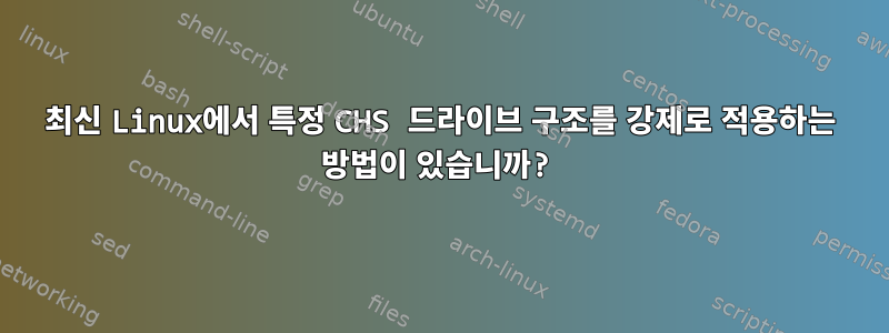 최신 Linux에서 특정 CHS 드라이브 구조를 강제로 적용하는 방법이 있습니까?