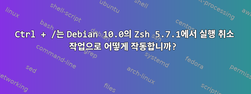 Ctrl + /는 Debian 10.0의 Zsh 5.7.1에서 실행 취소 작업으로 어떻게 작동합니까?