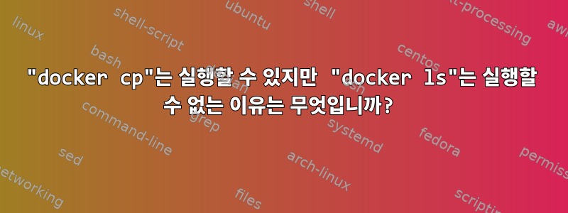 "docker cp"는 실행할 수 있지만 "docker ls"는 실행할 수 없는 이유는 무엇입니까?