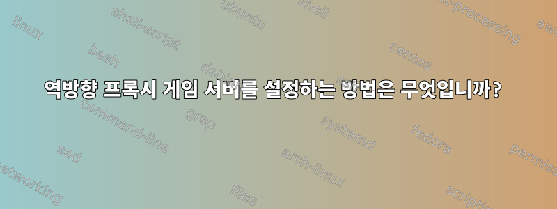 역방향 프록시 게임 서버를 설정하는 방법은 무엇입니까?