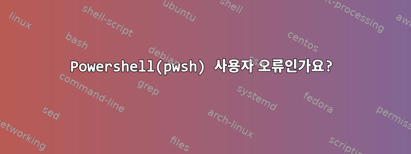 Powershell(pwsh) 사용자 오류인가요?