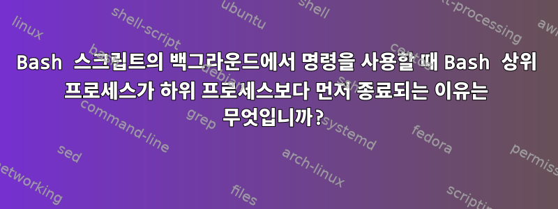 Bash 스크립트의 백그라운드에서 명령을 사용할 때 Bash 상위 프로세스가 하위 프로세스보다 먼저 종료되는 이유는 무엇입니까?