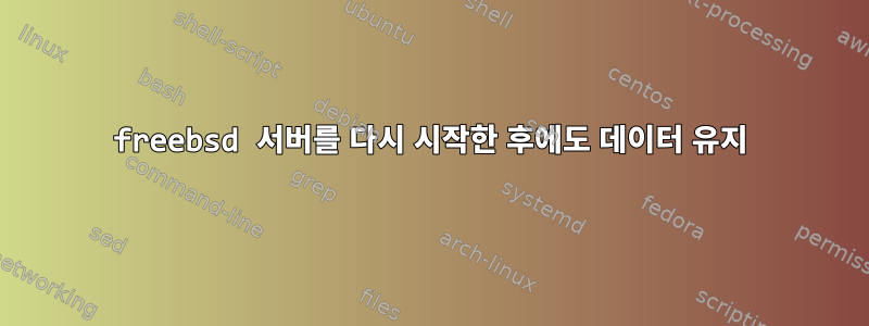 freebsd 서버를 다시 시작한 후에도 데이터 유지