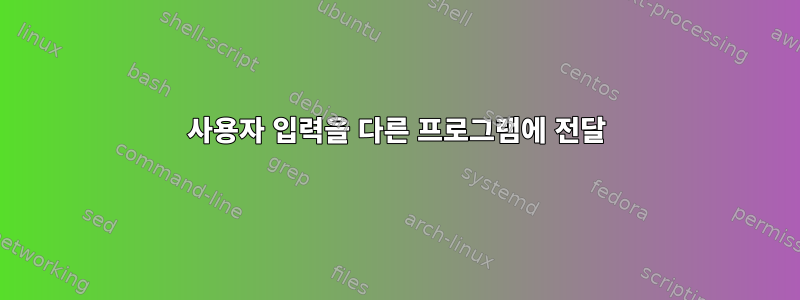 사용자 입력을 다른 프로그램에 전달