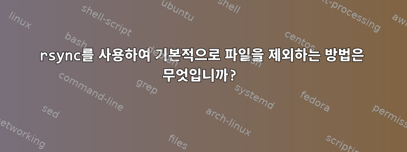 rsync를 사용하여 기본적으로 파일을 제외하는 방법은 무엇입니까?