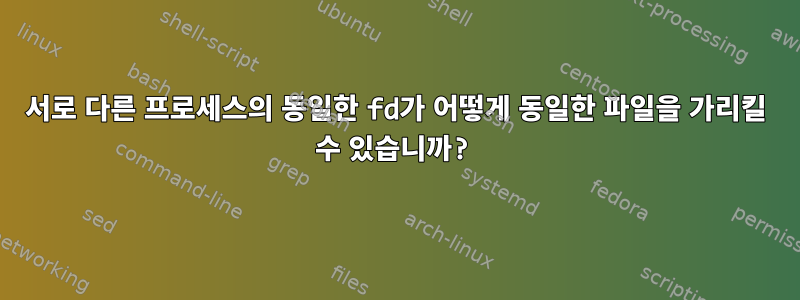 서로 다른 프로세스의 동일한 fd가 어떻게 동일한 파일을 가리킬 수 있습니까?