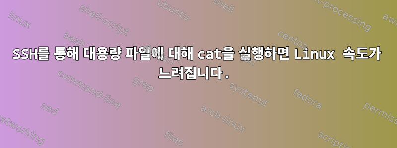 SSH를 통해 대용량 파일에 대해 cat을 실행하면 Linux 속도가 느려집니다.