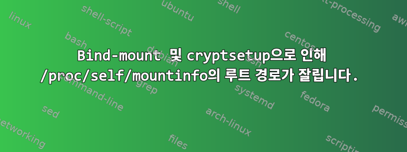 Bind-mount 및 cryptsetup으로 인해 /proc/self/mountinfo의 루트 경로가 잘립니다.