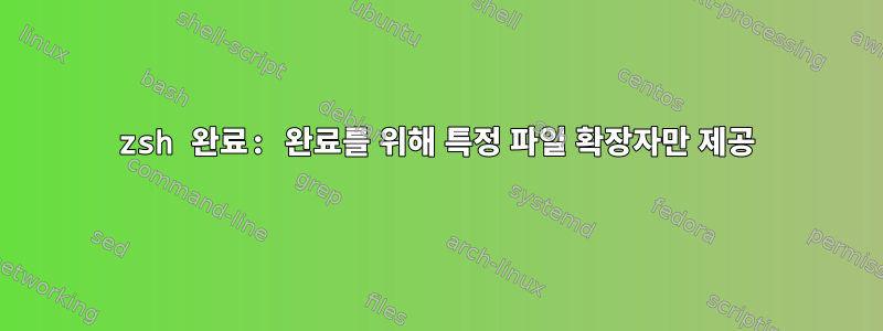 zsh 완료: 완료를 위해 특정 파일 확장자만 제공