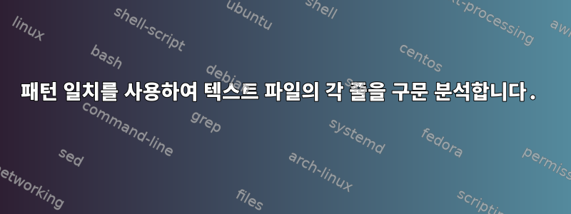 패턴 일치를 사용하여 텍스트 파일의 각 줄을 구문 분석합니다.