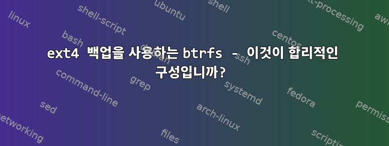 ext4 백업을 사용하는 btrfs - 이것이 합리적인 구성입니까?