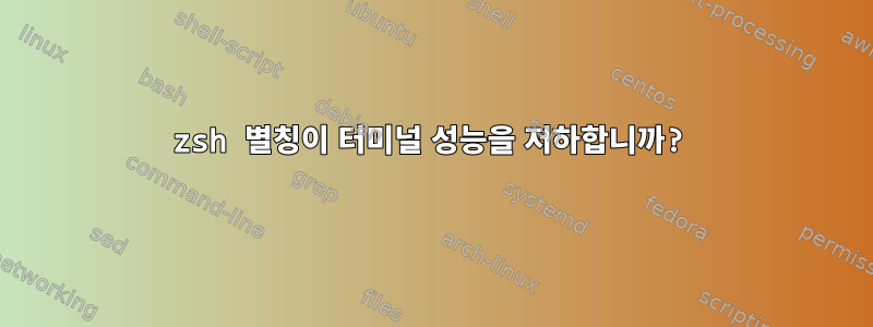 zsh 별칭이 터미널 성능을 저하합니까?