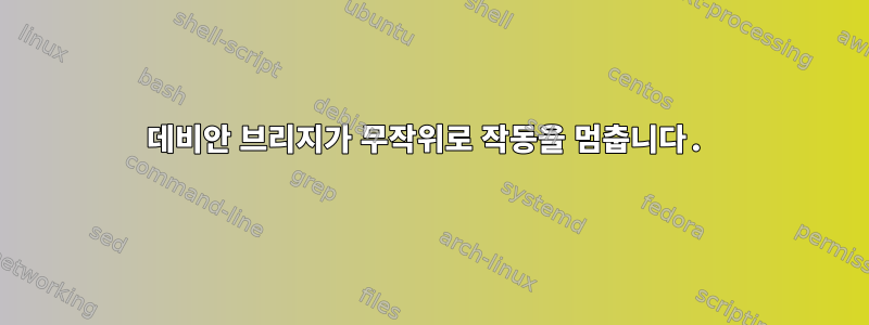 데비안 브리지가 무작위로 작동을 멈춥니다.