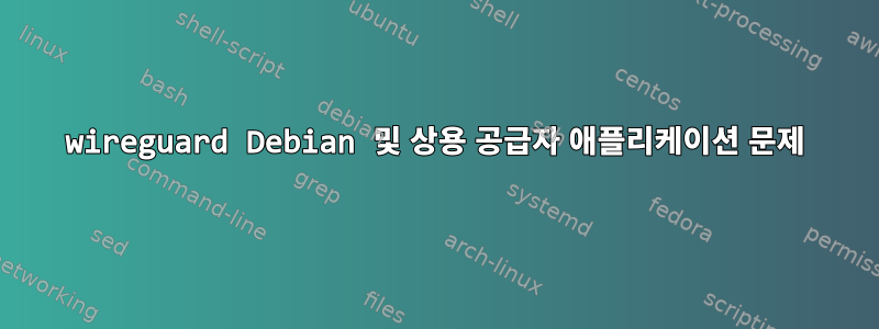 wireguard Debian 및 상용 공급자 애플리케이션 문제