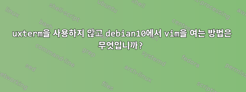 uxterm을 사용하지 않고 debian10에서 vim을 여는 방법은 무엇입니까?