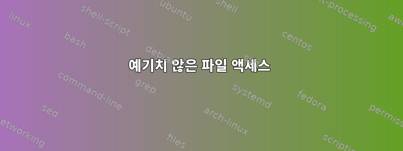 예기치 않은 파일 액세스