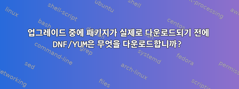 업그레이드 중에 패키지가 실제로 다운로드되기 전에 DNF/YUM은 무엇을 다운로드합니까?