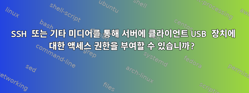 SSH 또는 기타 미디어를 통해 서버에 클라이언트 USB 장치에 대한 액세스 권한을 부여할 수 있습니까?