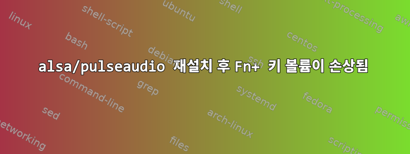 alsa/pulseaudio 재설치 후 Fn+ 키 볼륨이 손상됨