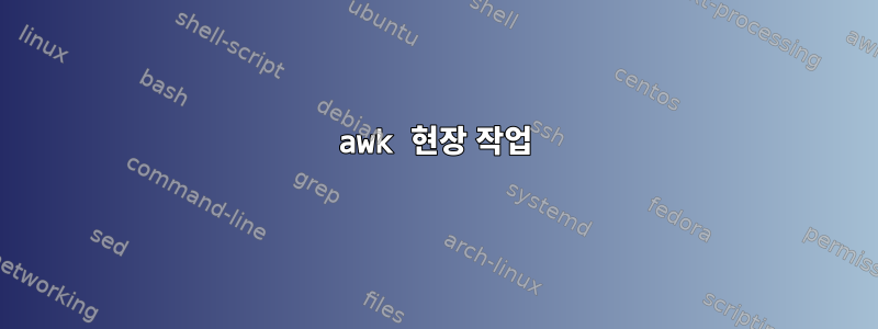 awk 현장 작업