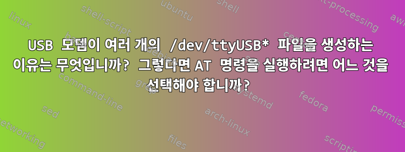 USB 모뎀이 여러 개의 /dev/ttyUSB* 파일을 생성하는 이유는 무엇입니까? 그렇다면 AT 명령을 실행하려면 어느 것을 선택해야 합니까?