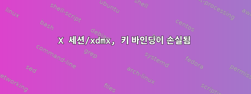 X 세션/xdmx, 키 바인딩이 손실됨