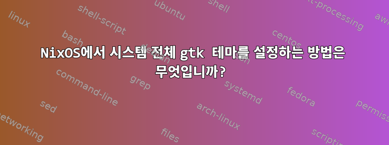 NixOS에서 시스템 전체 gtk 테마를 설정하는 방법은 무엇입니까?