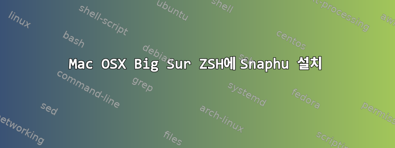 Mac OSX Big Sur ZSH에 Snaphu 설치