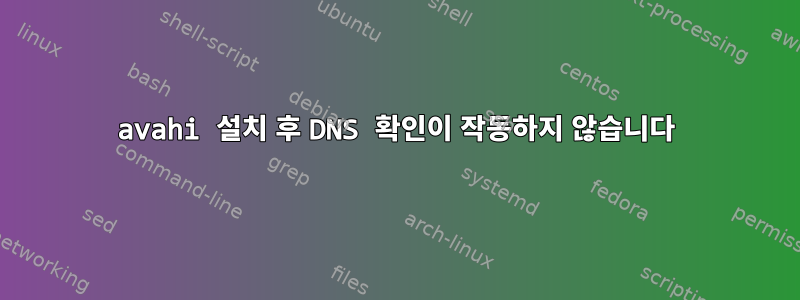 avahi 설치 후 DNS 확인이 작동하지 않습니다