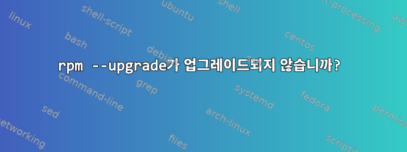 rpm --upgrade가 업그레이드되지 않습니까?