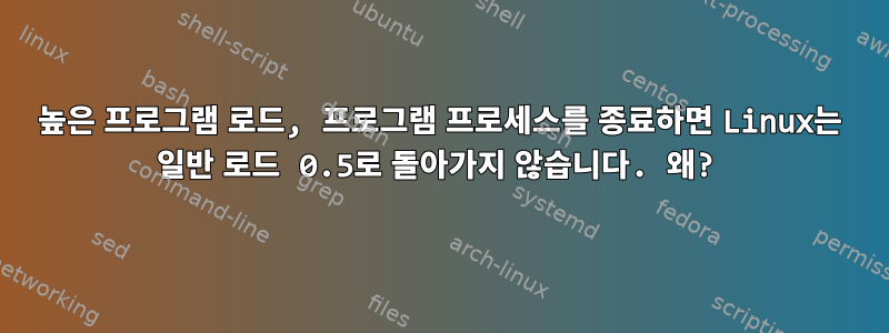 높은 프로그램 로드, 프로그램 프로세스를 종료하면 Linux는 일반 로드 0.5로 돌아가지 않습니다. 왜?