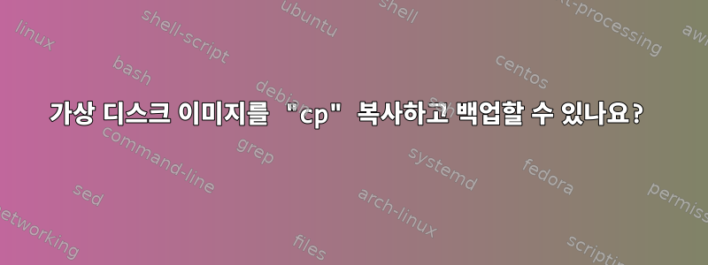 가상 디스크 이미지를 "cp" 복사하고 백업할 수 있나요?