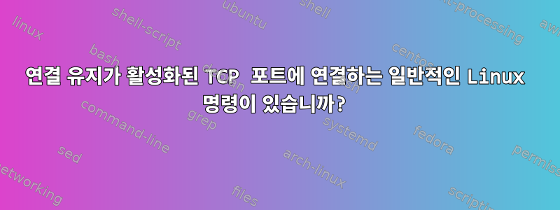 연결 유지가 활성화된 TCP 포트에 연결하는 일반적인 Linux 명령이 있습니까?