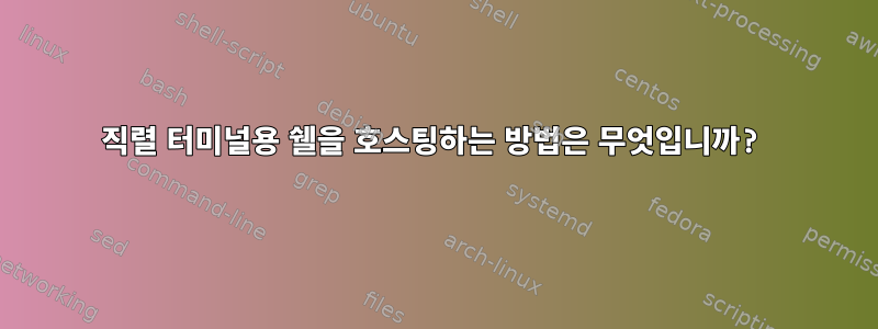 직렬 터미널용 쉘을 호스팅하는 방법은 무엇입니까?