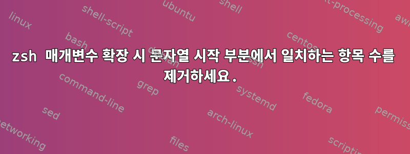 zsh 매개변수 확장 시 문자열 시작 부분에서 일치하는 항목 수를 제거하세요.