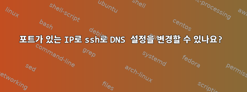 포트가 있는 IP로 ssh로 DNS 설정을 변경할 수 있나요?