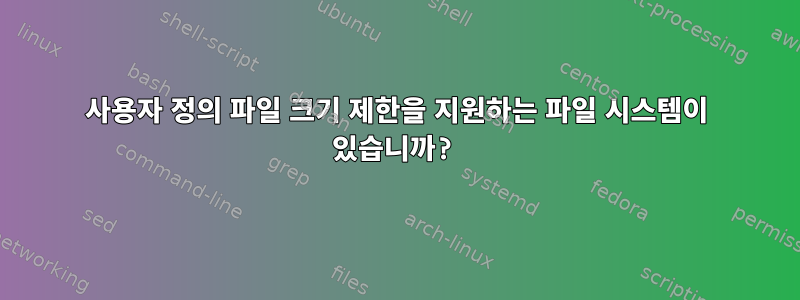 사용자 정의 파일 크기 제한을 지원하는 파일 시스템이 있습니까?