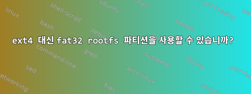 ext4 대신 fat32 rootfs 파티션을 사용할 수 있습니까?