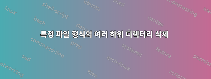 특정 파일 형식의 여러 하위 디렉터리 삭제