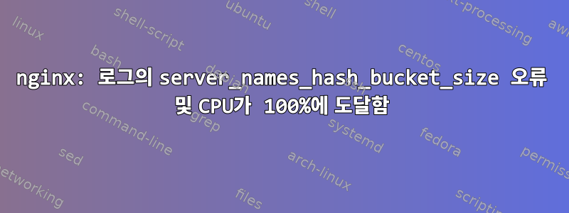 nginx: 로그의 server_names_hash_bucket_size 오류 및 CPU가 100%에 도달함