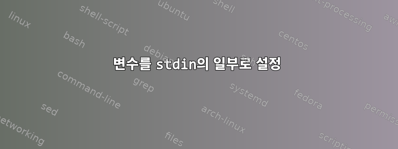 변수를 stdin의 일부로 설정