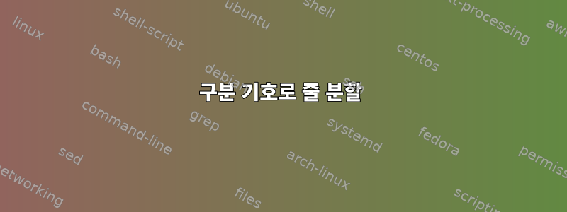 구분 기호로 줄 분할