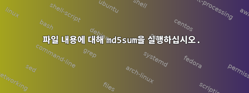 파일 내용에 대해 md5sum을 실행하십시오.