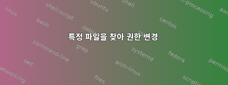 특정 파일을 찾아 권한 변경