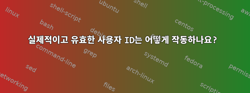 실제적이고 유효한 사용자 ID는 어떻게 작동하나요?