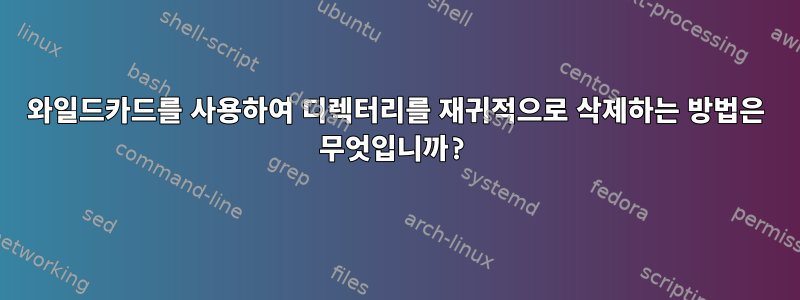 와일드카드를 사용하여 디렉터리를 재귀적으로 삭제하는 방법은 무엇입니까?