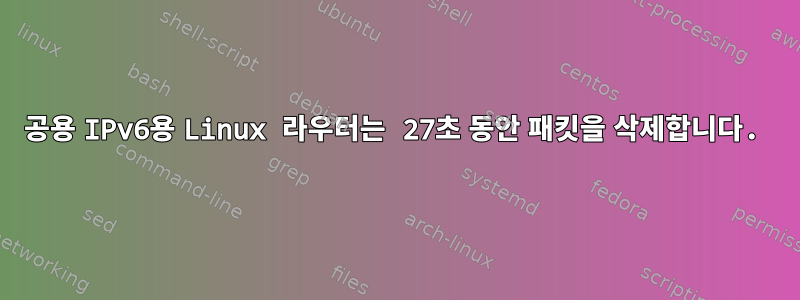 공용 IPv6용 Linux 라우터는 27초 동안 패킷을 삭제합니다.