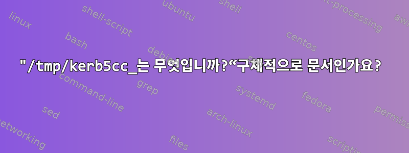 "/tmp/kerb5cc_는 무엇입니까?“구체적으로 문서인가요?