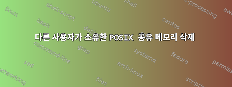 다른 사용자가 소유한 POSIX 공유 메모리 삭제